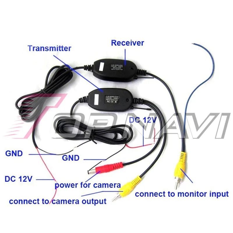 TOPNAVI 2,4G беспроводной модуль адаптер для задний вид автомобиля резервная парковочная камера