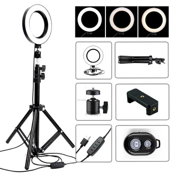 

3200/5500K Dimmable LED Ring Light Photo Studio Luce Video Lampada Anulare w Treppiede Selfie Lamp adjustable 1.7 m di Altezza