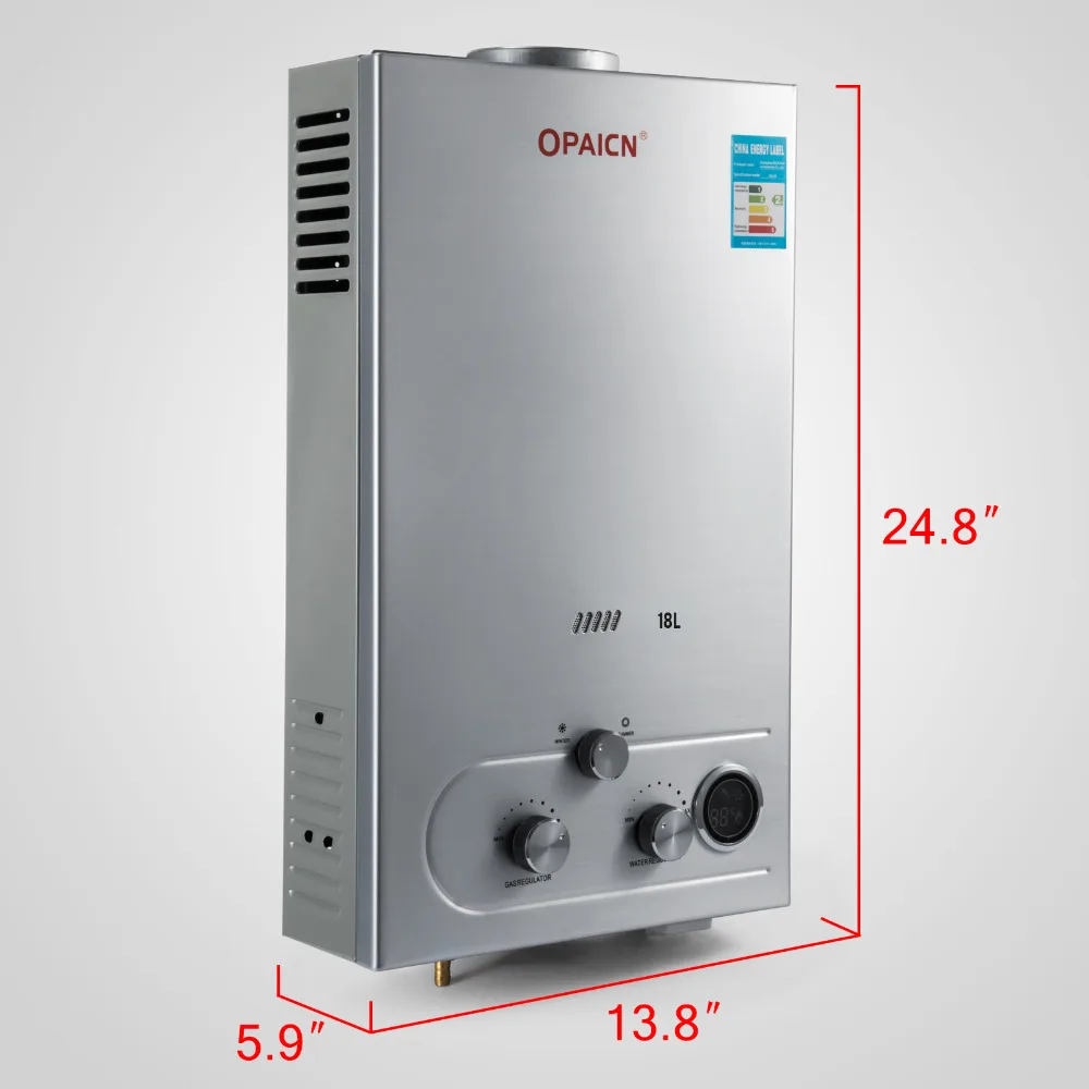 

18L LPG Propane Gas Hot Water Heater 4.8GPM Tankless Instant Boiler Bathroom Shower