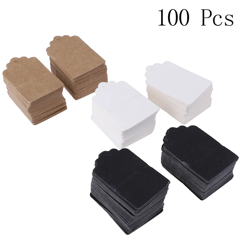 

100 Pcs Kraft Paper Label Price Wedding Party Gift Card Packaging Labels