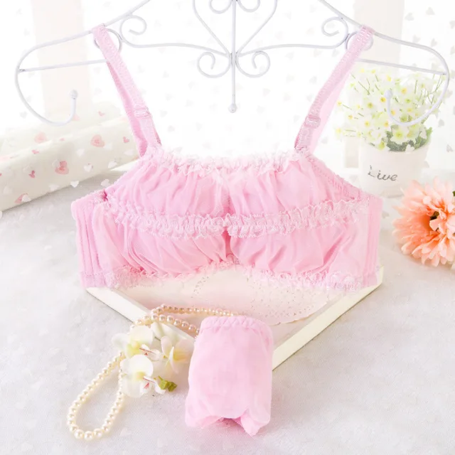 Buy 2017 Girl Cute Bra Panties Set Sexy Lace Push Up