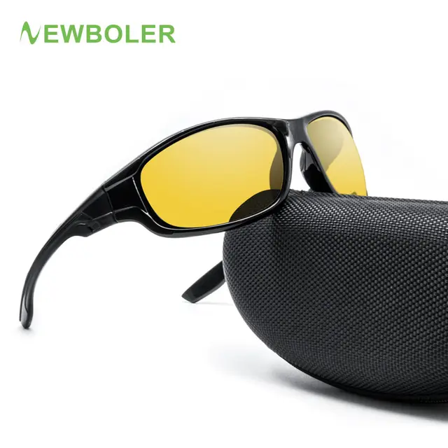 NEWBOLER Polarized Cycling Eyewear Yellow Brown Colored Lenses Men