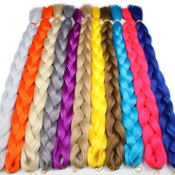 

Leeven 82Inch 165g Synthetic Jumbo Braids Hair Ombre Braiding Pink Blue Purple Hair Extensions Crochet Hair