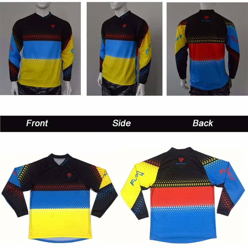 Фурия Race Для мужчин MTB DOWNHILL jersey100% полиэстер Мотокросс футболка мотоциклетные Велоспорт Велосипедный Спорт Майки велосипед Roupa Костюмы