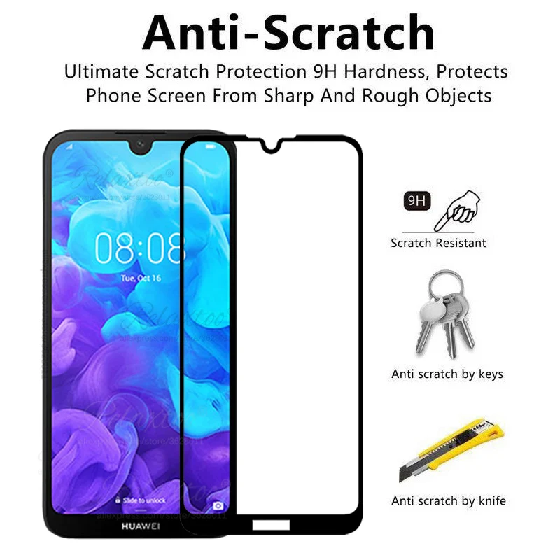 Полное покрытие из закаленного стекла для huawei Y5 Защитное стекло для экрана huawei huawey Y5 AMN-LX1 y 5 защитная пленка