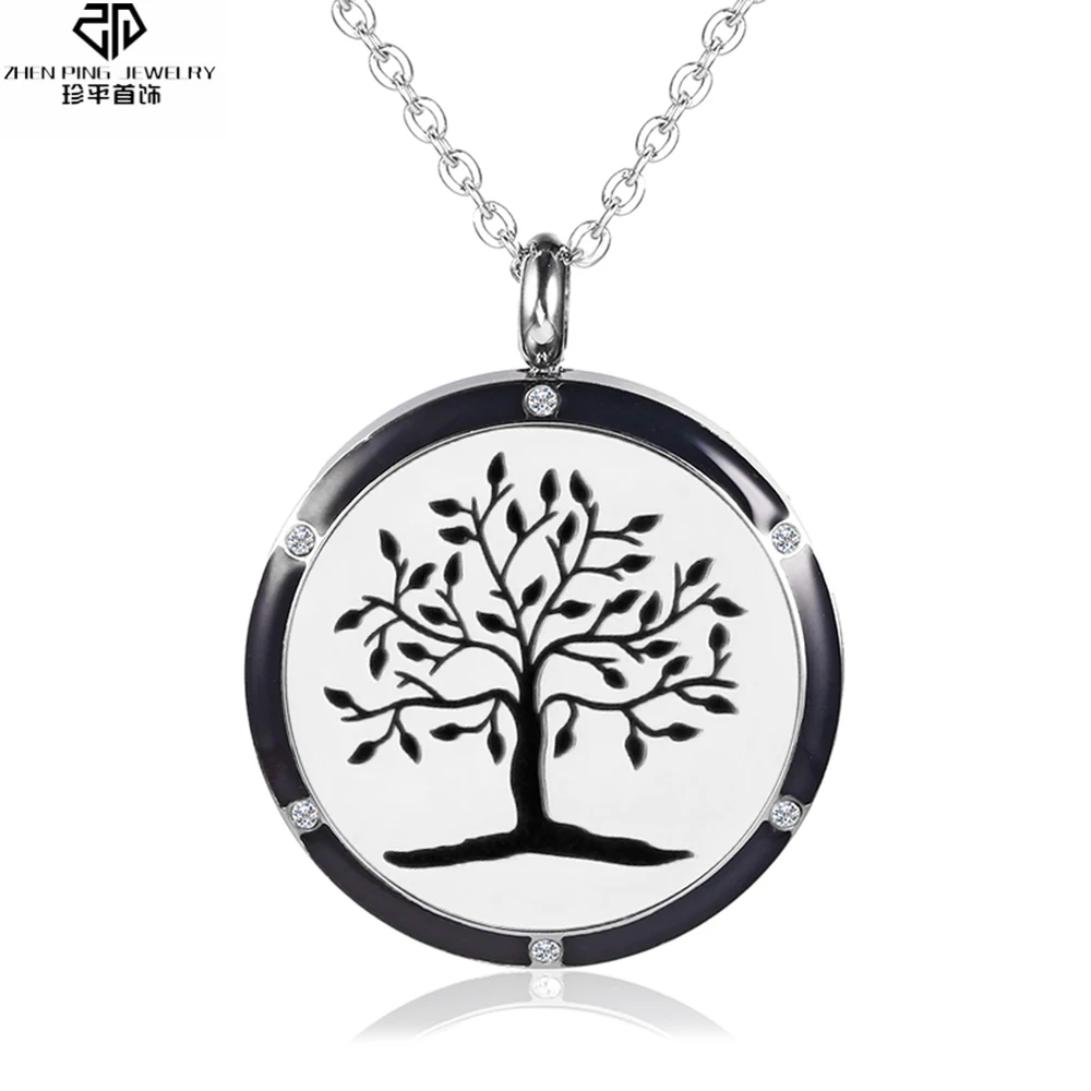 

Charm Enamel Perfume diffuser Necklace Stainless Steel Jewelry Aromatherapy Diffuser Essential Oil Locket Pendant