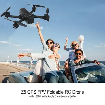 

Z5 Dual GPS RC Drone Quadcopter with 1080P Wifi Wide Angle FPV Adjustable Camera Image Follow Me Gesture Selfie Tap Flight