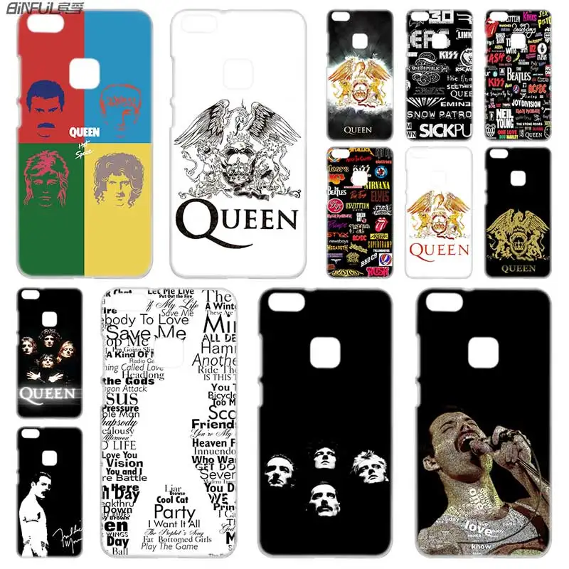 

BINFUL PC Transparent for Huawei p20 lite case P8 P9 P10 Lite 2017 Plus Pro P Smart Mini Queen Rock Group