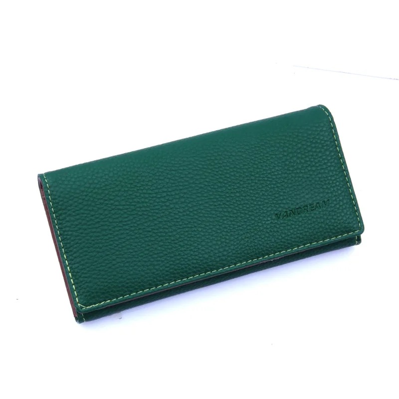 

2018 New Vintage Phone Purses Women Bifold Wallets PU Leather Brand Retro Ladies Long Zipper Card Holder Clutch Bag Solid Green