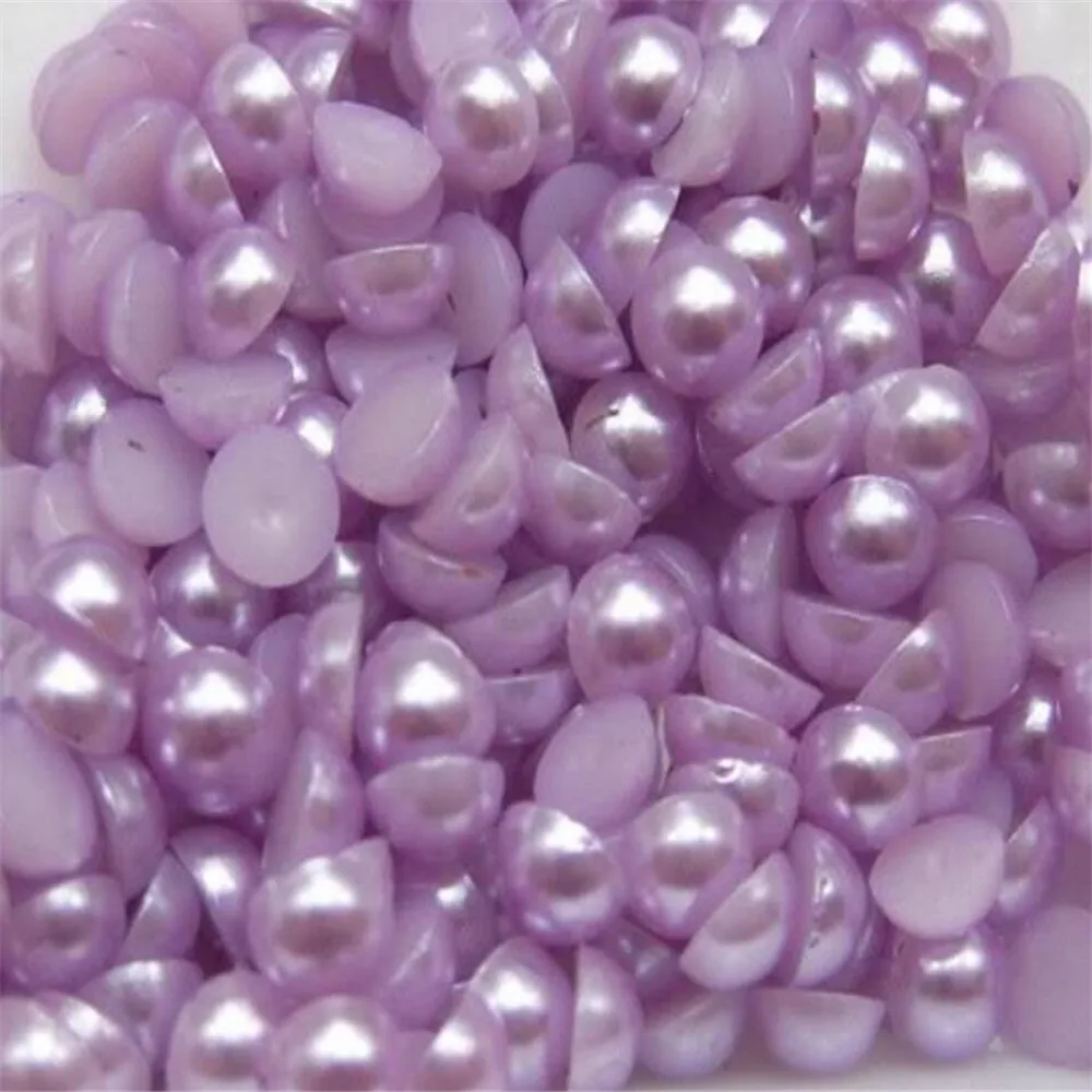 

MHS.SUN 1.5mm-14mm Lt Purple flatback plastic pearl ABS imitation pearl half round pearls for diy clothing jewelry accessories