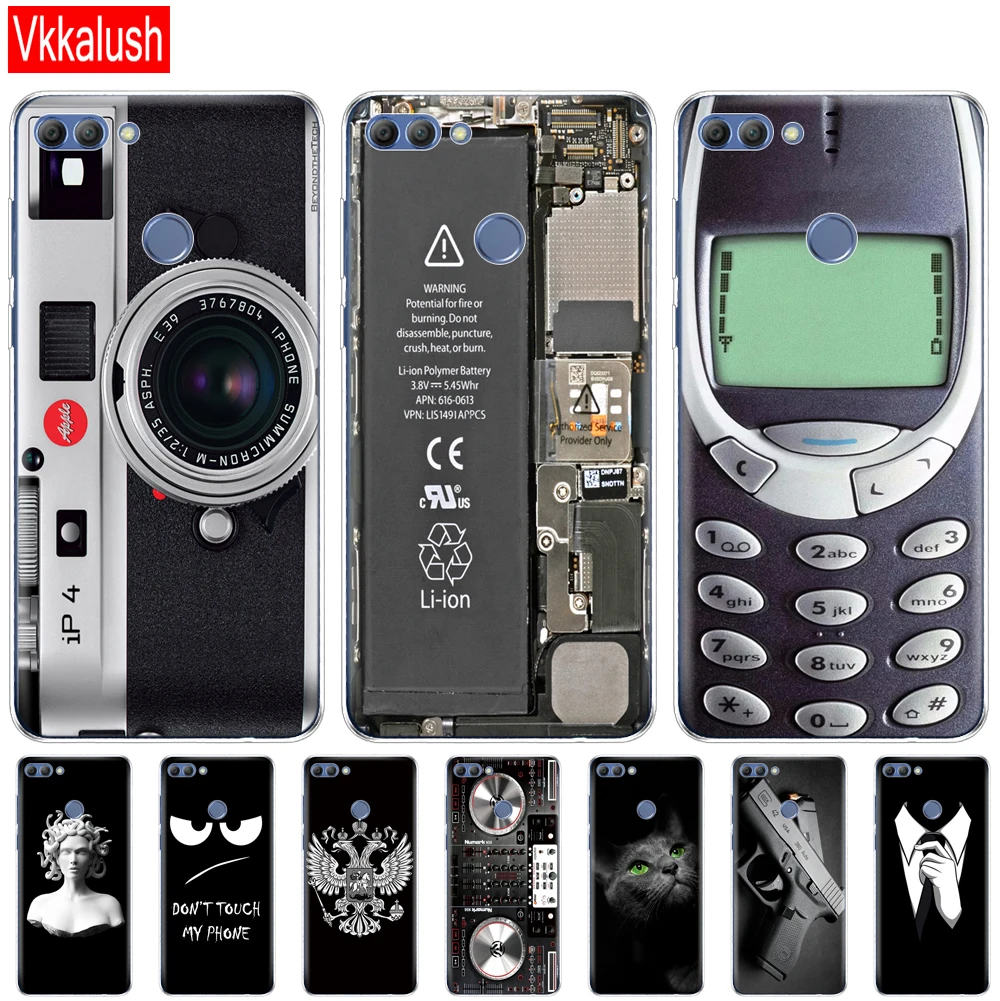 

Cover Phone Case For Huawei P Smart 2018 Enjoy 7S Soft Tpu Silicon Back Cover 360 Full Protective Printing Transparent Shell