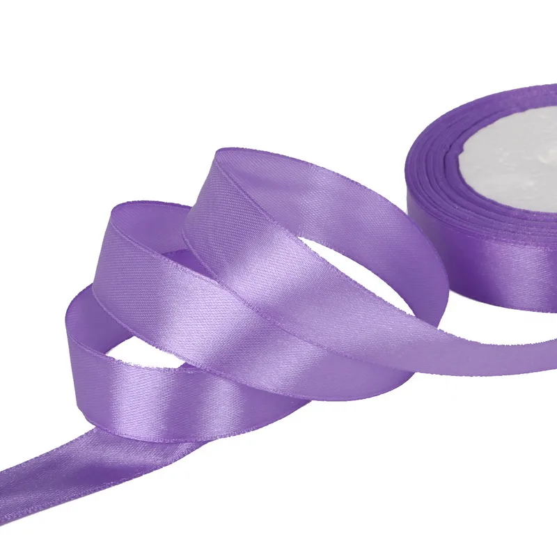 Сатиновая лента 25 ярдов 25 мм упаковочный материал сделай сам бант Ремесло Декор Свадебная вечеринка украшение подарочная упаковка принадлежности для скрапбукинга - Цвет: Light purple