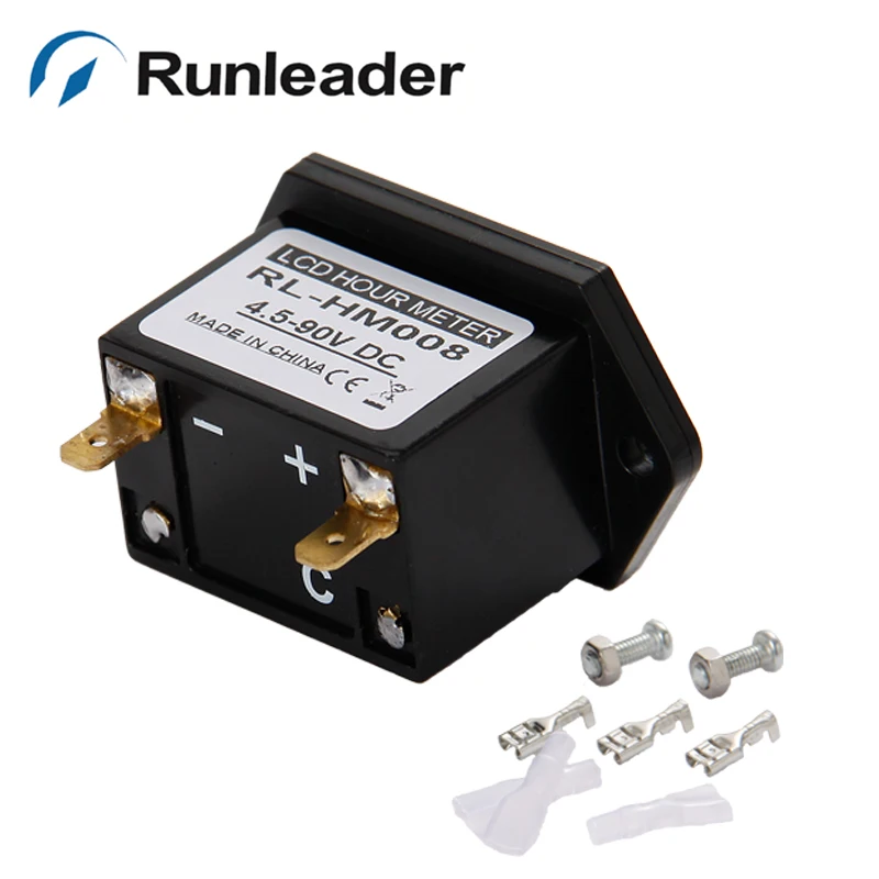 Runleader водонепроницаемый переустанавливаемый lcd DC 4 5 90 V счетчик часов с питанием