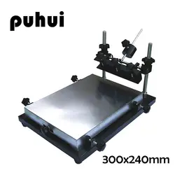 Новое поступление PUHUI 300x240 мм размер ручной паяльной пасты принтер SMT руководство Трафаретный принтер машина шелковая печатная машина