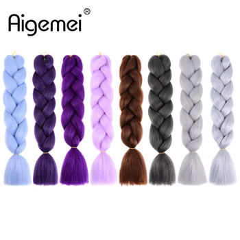 

Braiding Hair Extensions High Temperature Fiber Ombre Jumbo Braids 24inch 100g/pcs Crochet Twist Braids Afirican Hairstyle