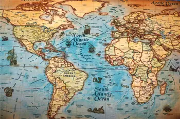 

Large Canvas World Map Vintage Painting Bar Cafe Wall Sticker Art Crafts Living Room Poster Ocean Retro Sea Map 100x50cm