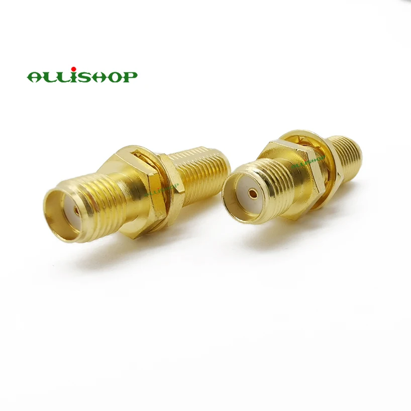 2Pcs SMA RF Connector Adapter SMA Female to SMA Female with Bulkhead