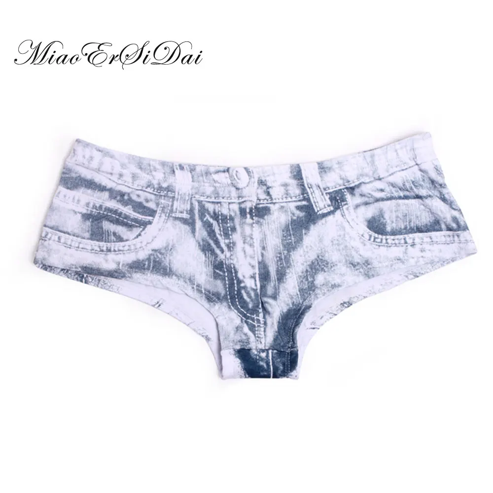 

MiaoErSiDai Sexy Underwear Panties Women Imitation Jean Decorative pattern women underwear Jeans shape cotton #CT250170