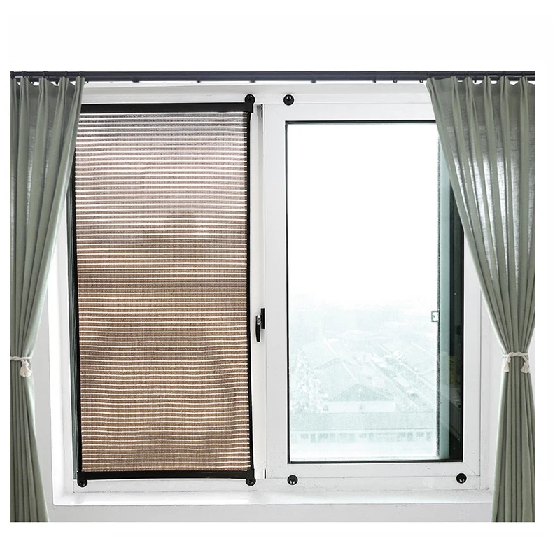 Persianas enrollables de protección solar de verano rollo de cortina vertical simple pasta de pared hueco transpirable cortinas opacas persianas ventana Persianas enrollables de protección solar de verano rollo de cortina vertical simple pasta de pared hueco transpirable cortinas opacas persianas ventana