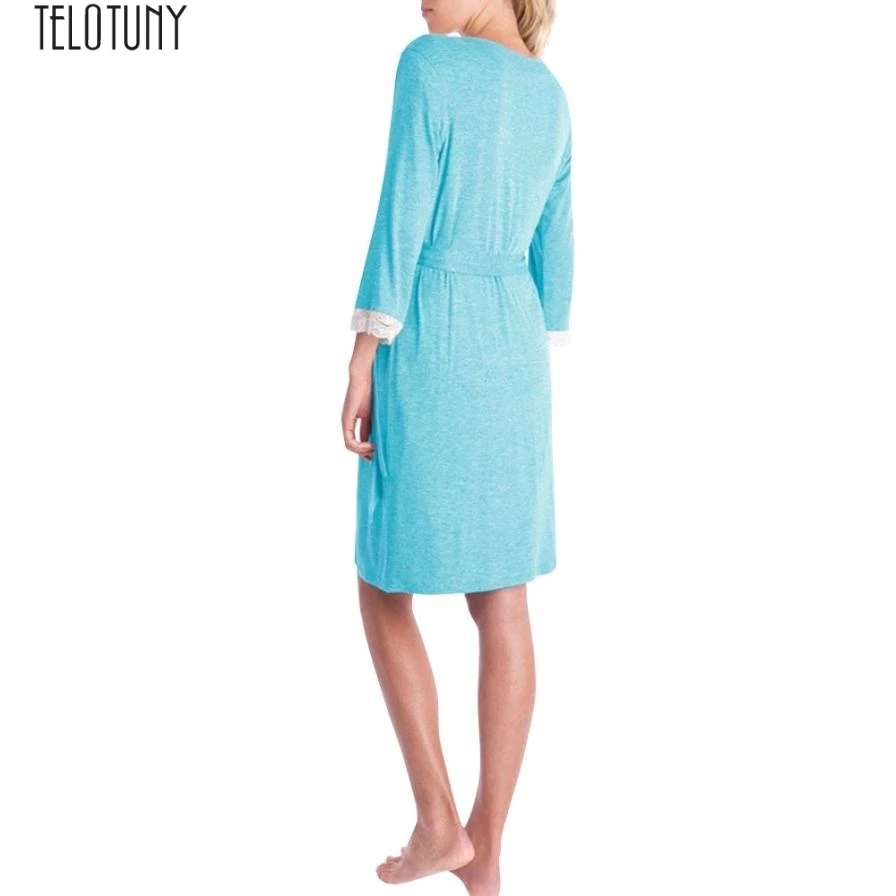TELOTUNY, женское платье для беременных женщин, кружевное платье с длинными рукавами для беременных, пижамы для беременных, платье Z0829