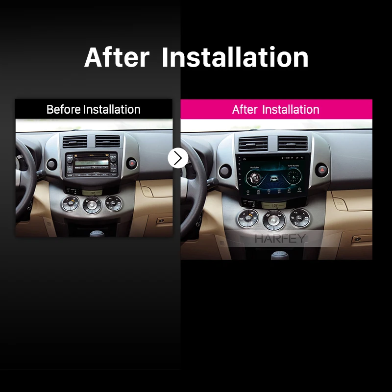 Perfect Harfey 8 inch HD Touchscreen 2din Android 8.1 Auto GPS Navi Car Radio for Toyota RAV4 Bluetooth Music support Digital TV Carplay 5