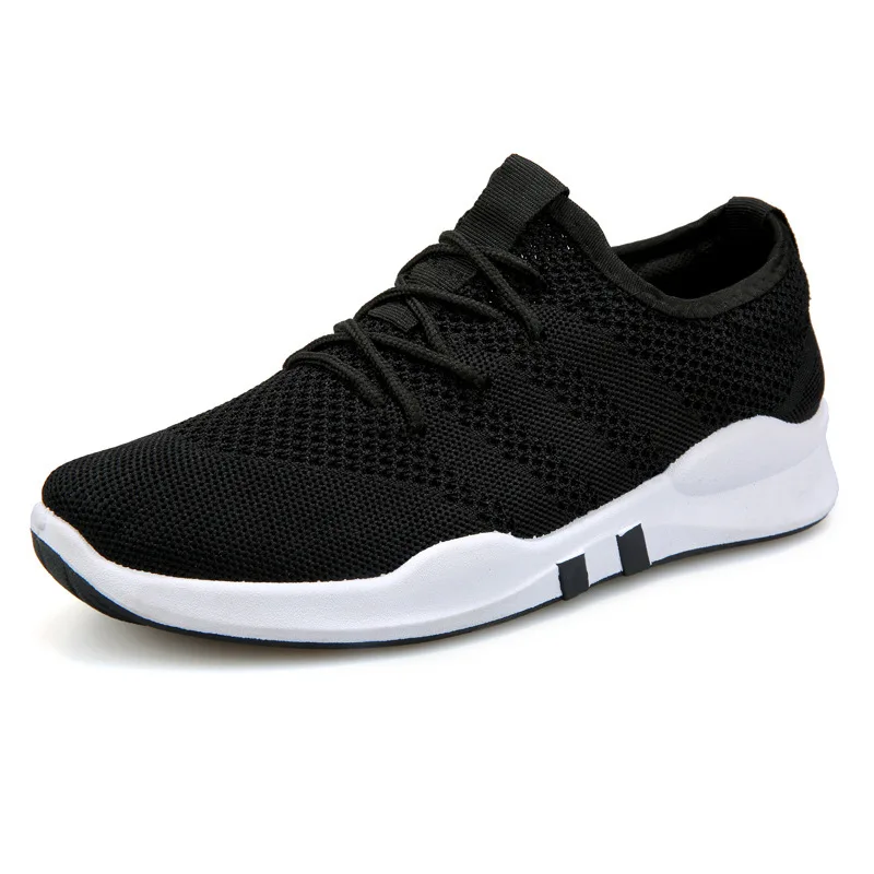 

Free shipping 2018 Black mesh shoes Casual men's shoes, real flying woven breathable mesh, summer outdoor shoes