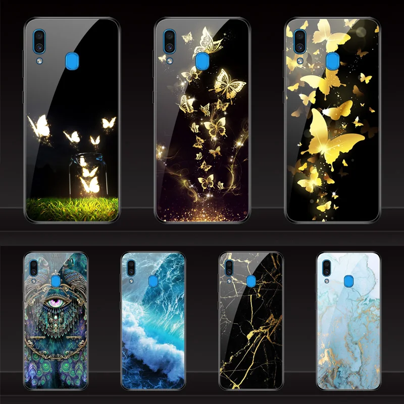 

Geruide Phone color printing for Samsung Galaxy S10 Plus S10e M10 M20 A8S A10 A20 A30 A40 A50 A70 case Tempered Glass Cover case
