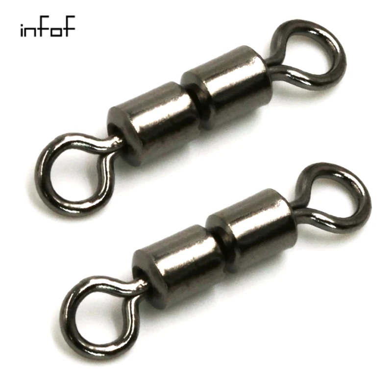 INFOF 200 pieces/lot Fishing swivels High speed double rolling swivels