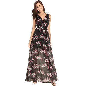 

Hot Summer Autumn Irregular Beach Dress 2018 Euramerica Women's Chiffon Dress Bohemia Holiday Beach Dresses Mujer Vestidos