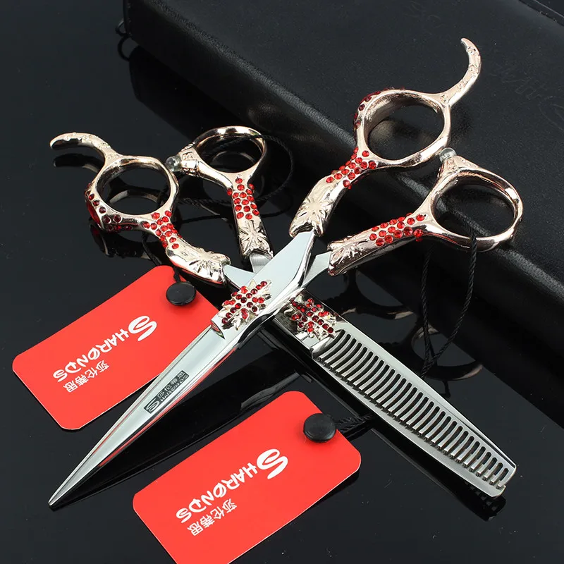 

New professional 6.0 inch hairdressing scissors Cutting & Thinning scissor shears barber hair scissors set Free Shipping