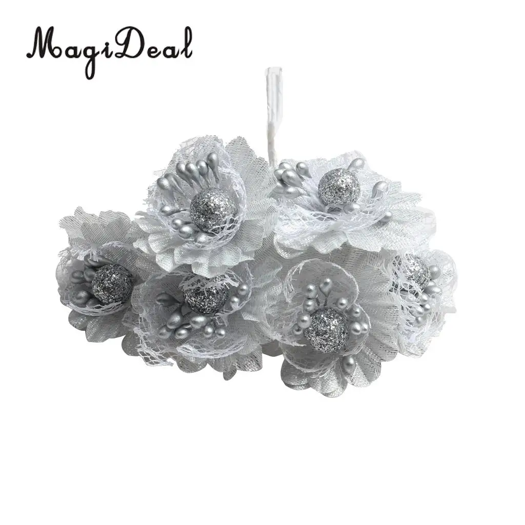 MagiDeal Beautiful Artificial Silk Flower Bouquet for DIY Garlands Wedding Garland Scrapbooking Gift Box Craft Project 4.5cm