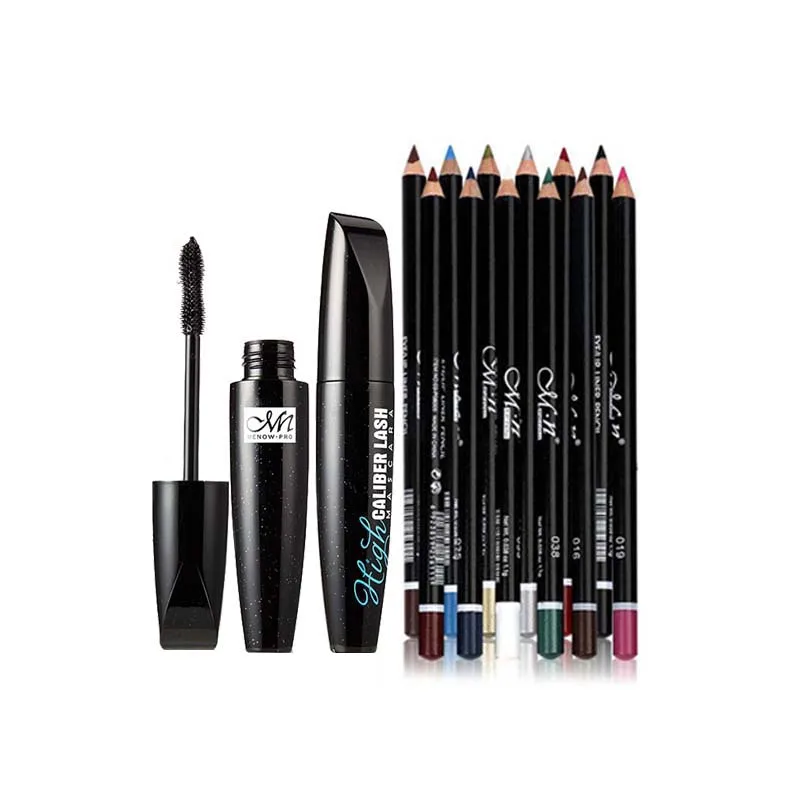 MENOW Make up set 12 Color Eyeliner Eye Liner Lip sticks &amp Black Mascara Waterproof Thick Long Lock whole sale 5410 | Красота и