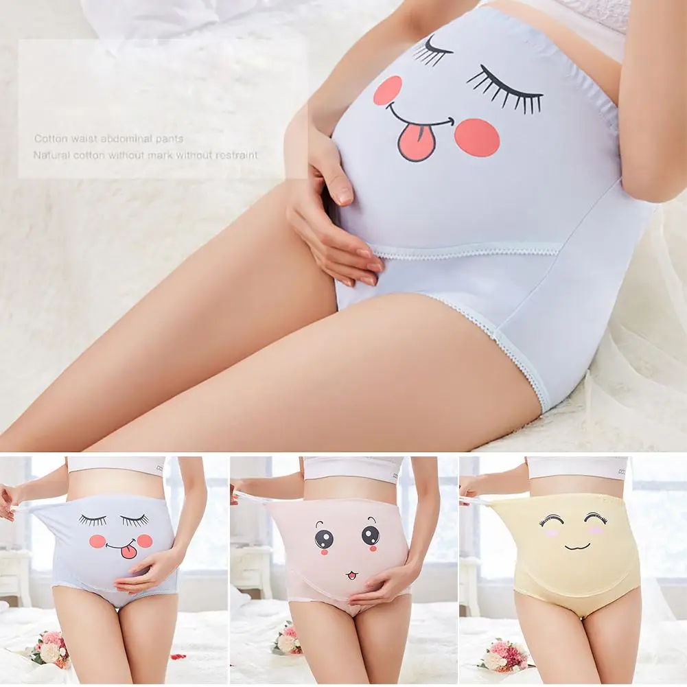 Pregnant Women Close-Fitting Clothing Cartoon Breathable High Waist Stomach Lift Adjustable Abdominal Support High Waist Briefs