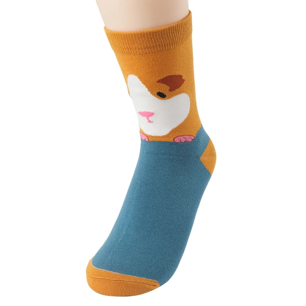 Новые женские хлопковые носки с милыми животными короткие носки Harajuku удобные носки Мягкие хлопковые носки
