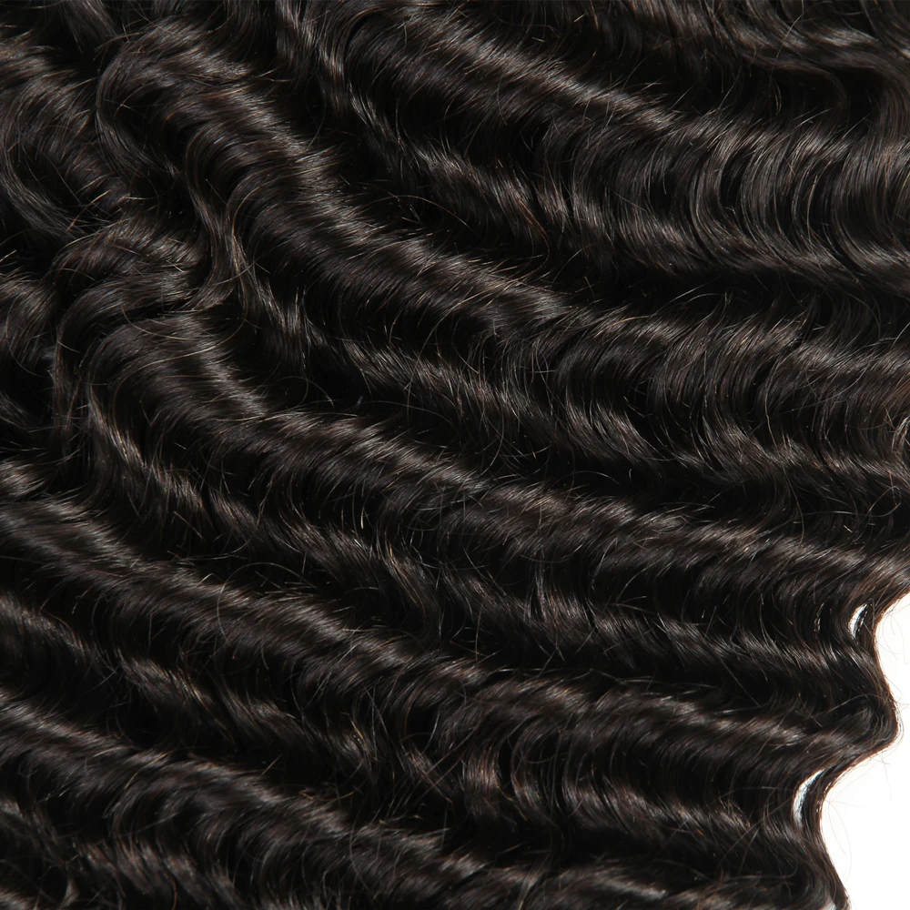 Пучки волос глубокая волна с 4x4 кружева закрытие бразильские не Реми волосы человеческих волос для наращивания с волосами младенца