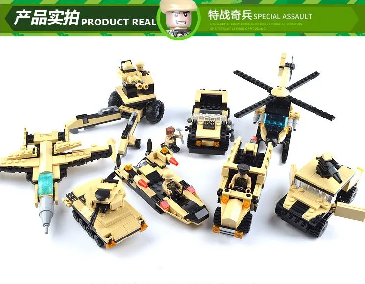 Military Education Building block Toy Missile Vehicle Helicopter Weapon