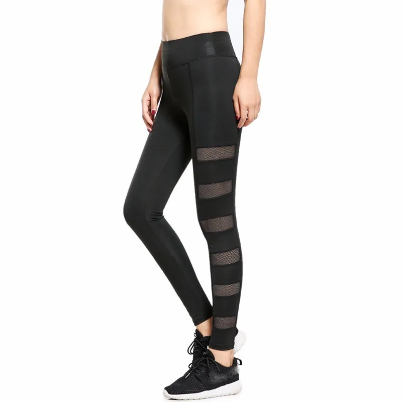 Сетка Фитнес леггинсы Activewear Леггинсы Высокая талия черные Легинсы американских первоначальный заказ Y038 - Цвет: black