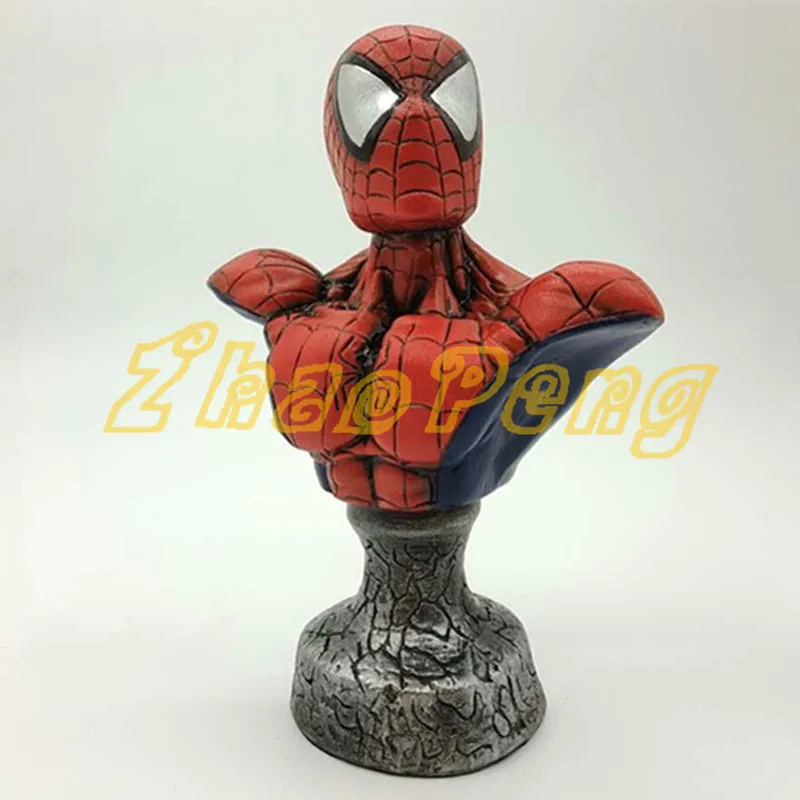 

2 style 20CM Amazing Spider-man action figure Spider-man bust resin statue Spider Man model toy Diy and color figure