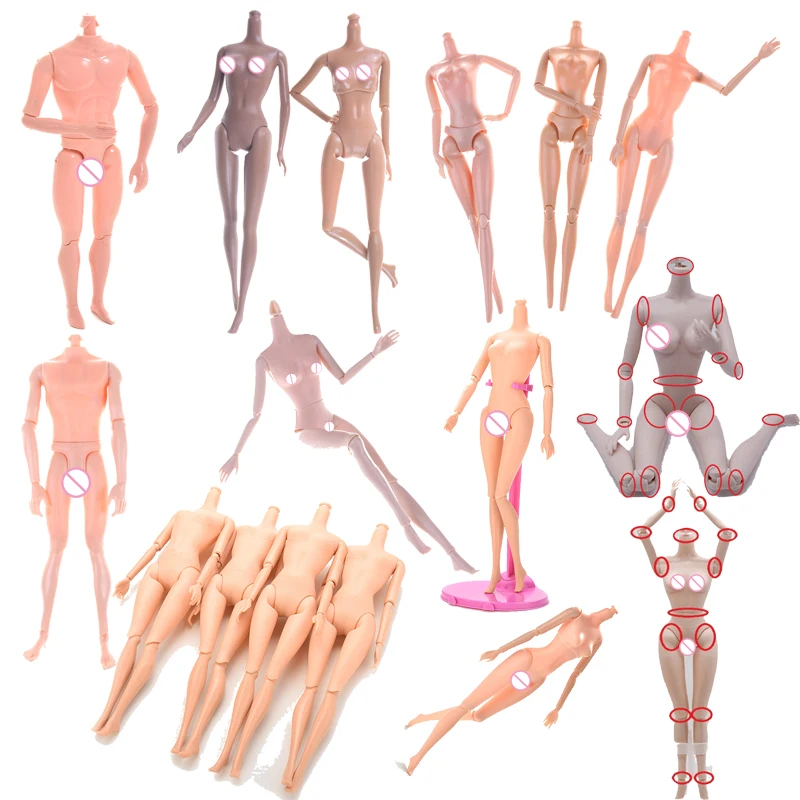 

1pc Nude Doll Naked Body Without Head For Dolls Joint Moving Naked Body DIY Fairytales Rotatable Joints Doll Best Gifts for Girl