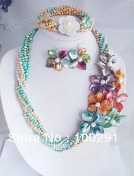 

2019-7-8# Amazing !!! freshwater pearl beads necklace sets Necklace Bracelet Earring Set