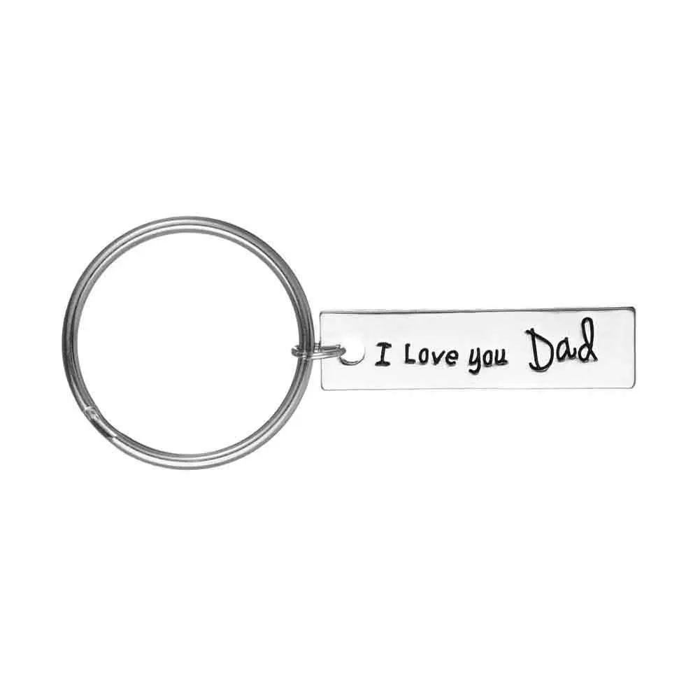 

Hot Sell Fathers Day Gifts I Love You Dad Dad My Hero Best Friend Charm Necklace Keychain Gift For Daddy Freeshipping