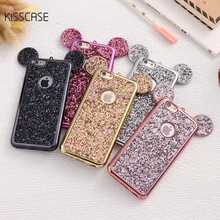 KISSCASE New Cute Rhinestone Phone Case For iPhone 6 6s Plus Lovely Ear Cases For iPhone X 8 7 6 6s Plus Fundas Capa Conque