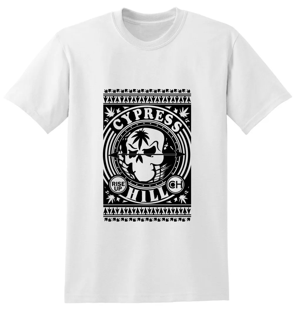Summer Mens Fashion T-Shirts Cypress Hill Rise Up Circling Printed Graphic Tees Men Tshirt Skull Cotton Short Sleeve