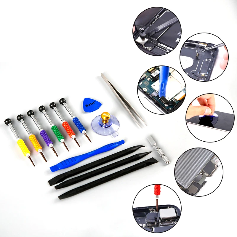 Kaisi 14 in 1 Cell Phone Opening Tools Plastic Metal Spudger Set Prying