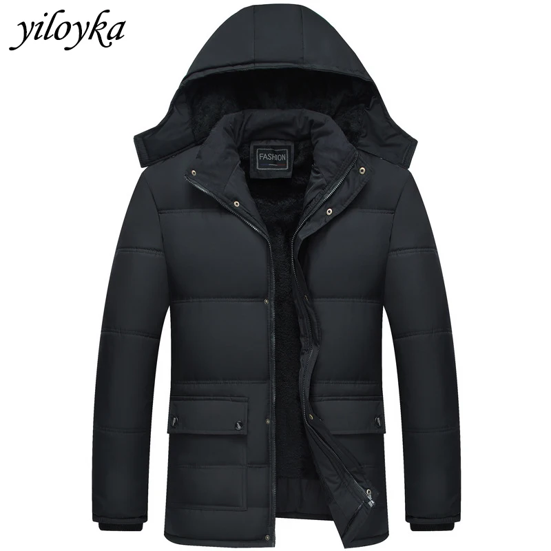 

New Jackets For Men 2019 For Winter Coat Male Slim Jacket Cotton Warm Thicken Hooded Overcoat Comfortable Clothing Plus Size 5XL
