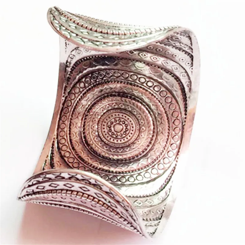 Vintage Bohemia Wide Cuff Bracelets & Bangles For Women Ancient Pulsera Water Drop Crystal Stone Bangles Turkish Jewelry bangle bracelet crystal bracelets stone bracelet