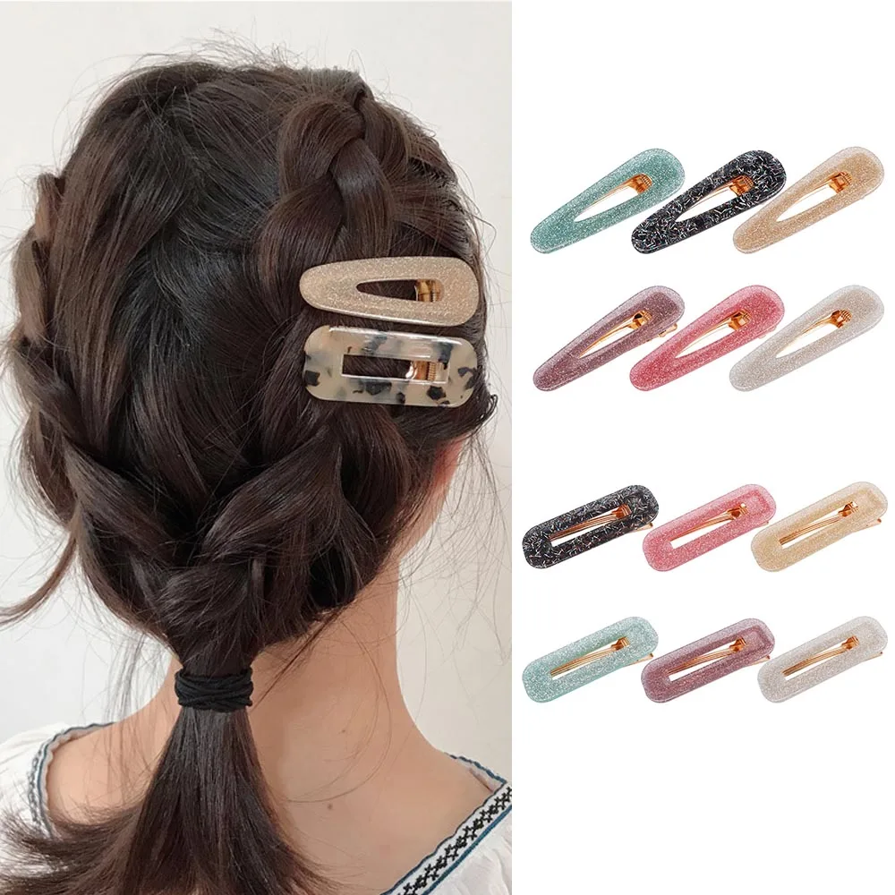 

Xuagr Hair Accessories Women Hair Clip Acrylic Hollow Accessories for Hair Barrettes Geometric Shiny Girl Korea Hairpins