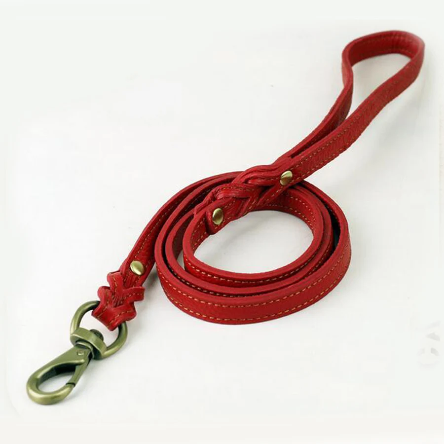 High Quality Soft Leather Pet Dog Leash Lead 120cm Long Dog Pet Leash