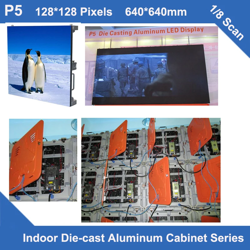 

TEEHOled sign indoor P5 diecastCabinet 640mm*640mm 128x128dots slim 1/8scan rental video sign led billboard se advertising panel