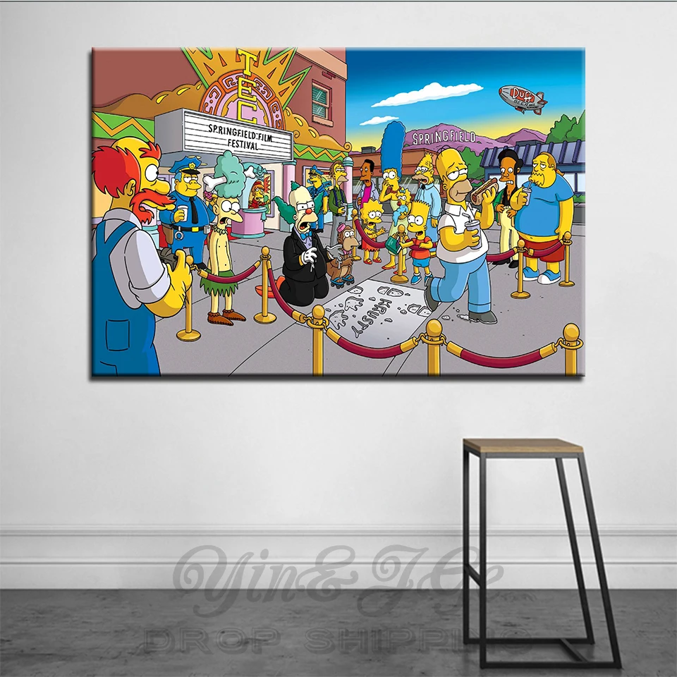 

Modular Wall Art Frameworks 1 Pieces Canvas Painting Simpsons Anime Posters Pictures Modern Cuadros Decoration Kids Room Artwork
